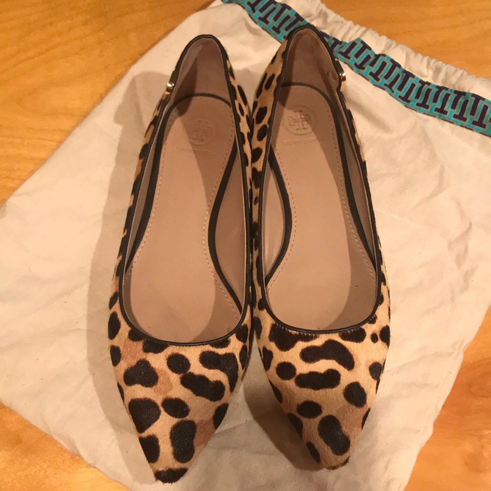 Tory Burch calfskin leopard flats